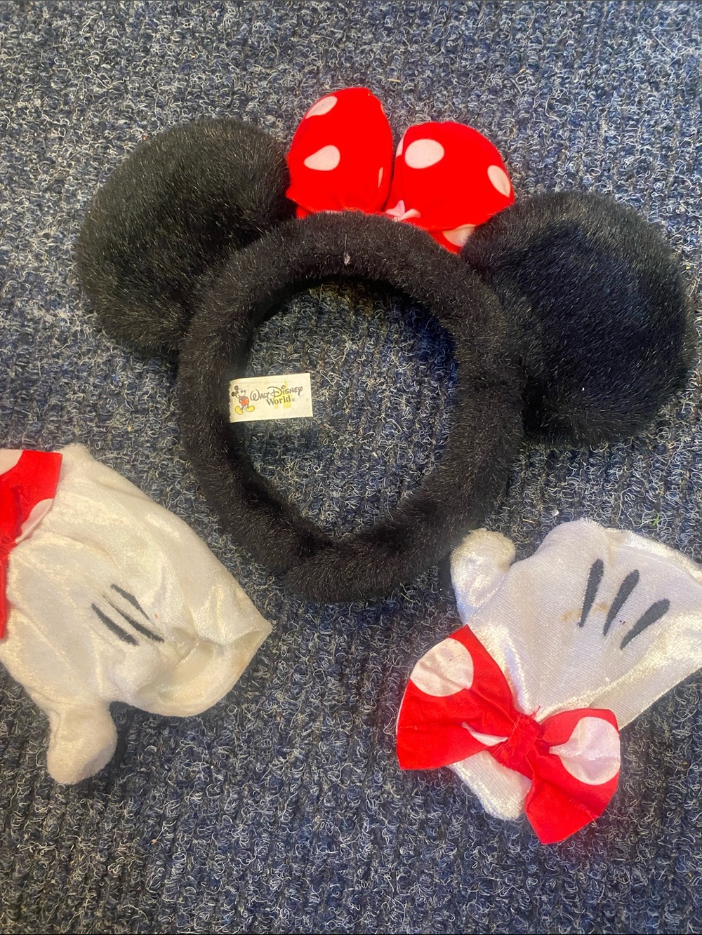 Disney Black Minnie Mouse Ear Headband with Red Polka Dot Bow